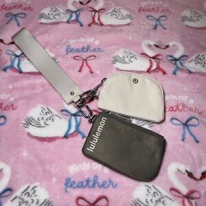 lululemon athletica Cream and Gray Wristlet Set